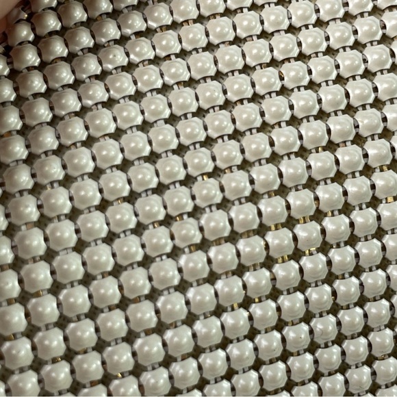 Vintage 1930s Whiting Davis White Mesh Clutch Purse Vintage Envelope Style Purse - Picture 11 of 17